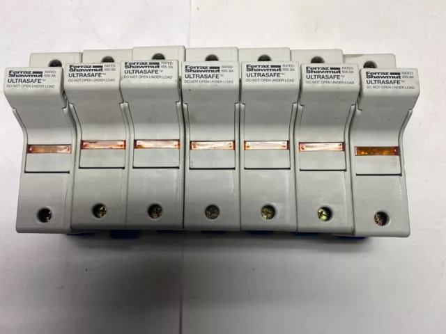 Ferraz Shawmut US3J1I Fuseholder 30Amp 600V 1 Pole QTY 7