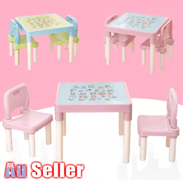 Kids Children Activity Alphabet Learn ABC Table and 2 Chair Set Playing Toddler