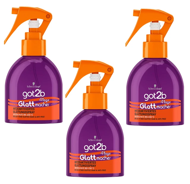 Got2b Glattmacher Spray 3 X 200ml Stylisation de Protection Thermique À 230°C