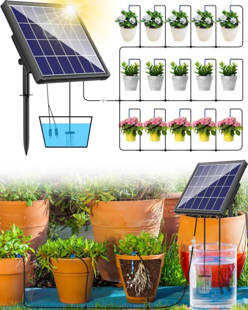 Biling Solar Automatic Watering System Drip Irrigation Kits 15M Solar Powered