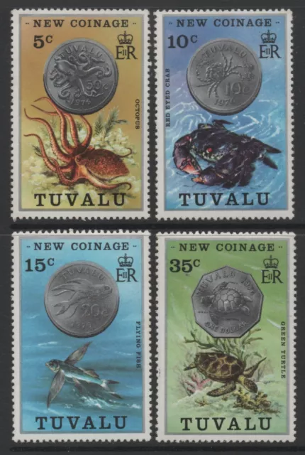 Tuvalu 1976 New Coinage set of 4 MUH