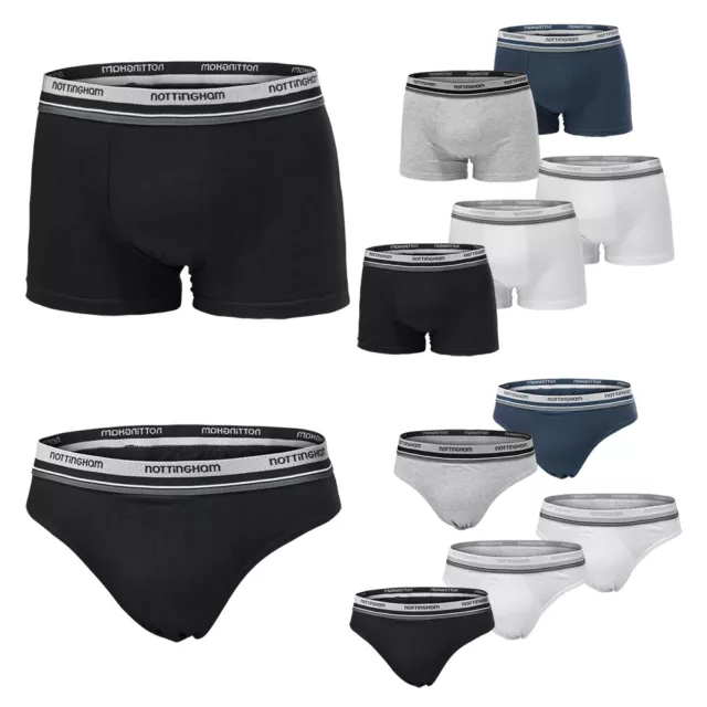 Set 6 Paia Slip / Boxer Uomo NOTTINGHAM Cotone Bielastico Nero Bianco Assortito