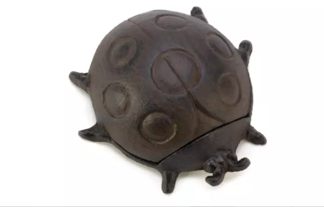 Ladybug Key Hider Heavy Duty Cast Iron Garden Yard Porch Decor Rustic Brown