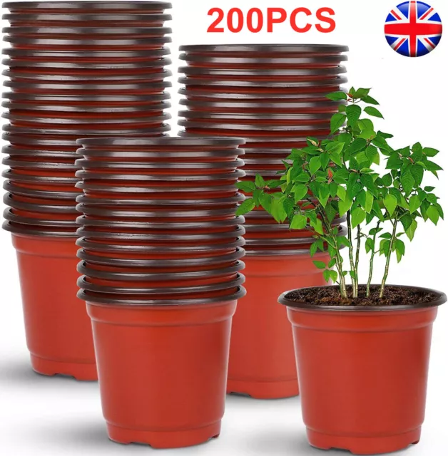 200 Pack Plastic Plant Flower Pots Nursery Seedlings Pot Plant For Home Garden U