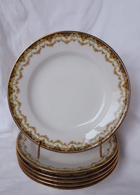 Assiettes creuses porcelaine de Limoges, R. Leclair