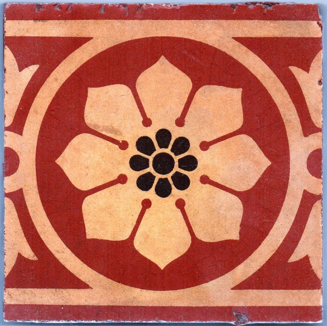 Original victorian stunning Encaustic reclaimed floor tile Maw & Co Ltd 6'x6'