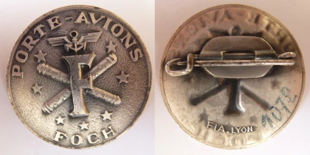 Insigne Original Porte-Avions Clemenceau – Années 1980, 30mm, Aéronavale Marine Nationale, France
