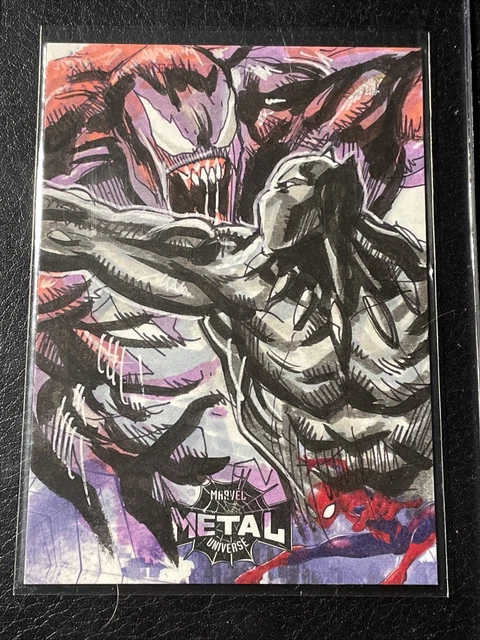 SKYBOX METAL MARVEL SPIDER MAN VENOM Black Panther SKETCH #1/1 RARE Auto