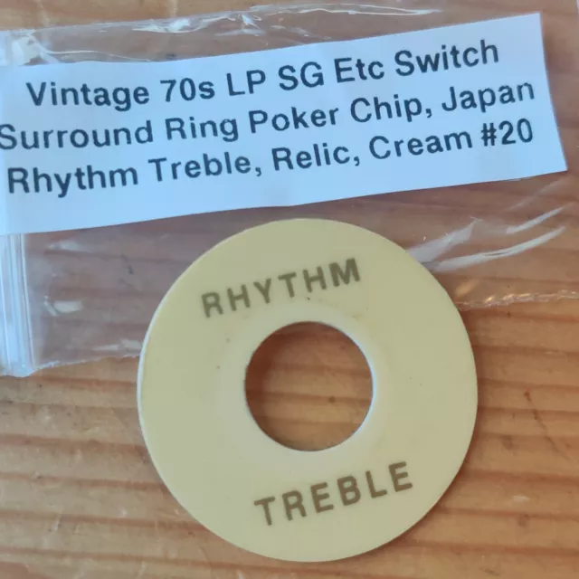 Vintage 70er Jahre Creme Japan LP SG Poker Chip Rhythmus Höhenschalter Ring Surround #20