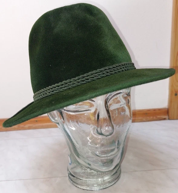 Trachtenhut Jägerhut  Größe 55 Forstgrün Hasenhaar Velour Trachtenverein
