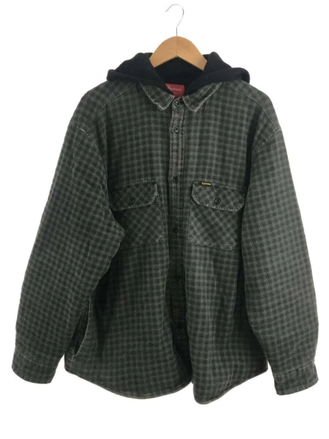 Supreme Long Sleeve Shirt 22a HoundStooth Flannel Hooded Shirt L Cotton USED Supreme Long Sleeve Shirt 22a HoundStooth Flannel Hooded Shirt L Cotton USED