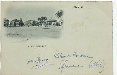 Malo les Bains-nord-CPA 59-la place turenne-kiosk-card 1900