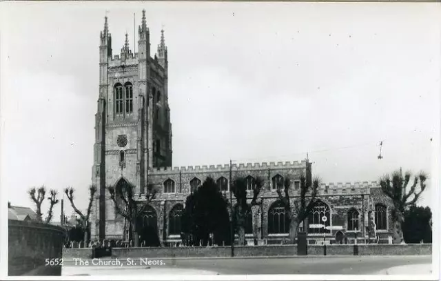 Real Photographic Postcard The Church, St. Neots, Huntingdonshire By H. Coates