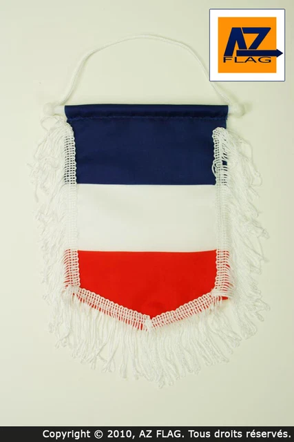 Fanion Vintage ONU, Hampe Métallique, Nylon, 26,5x12cm, Fabriqué En France