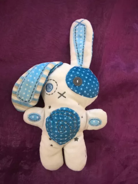 DOUDOU PELUCHE LAPIN BLANC BLEU spirale etoile TAPE A L'OEIL  tao