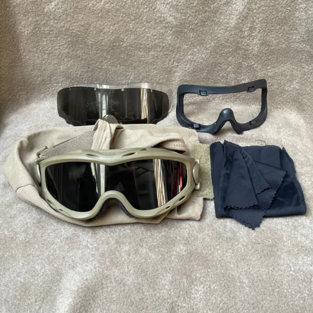 US Army Surplus Issue Desert Tan Wiley X Spear Ballistic Safety Goggle System