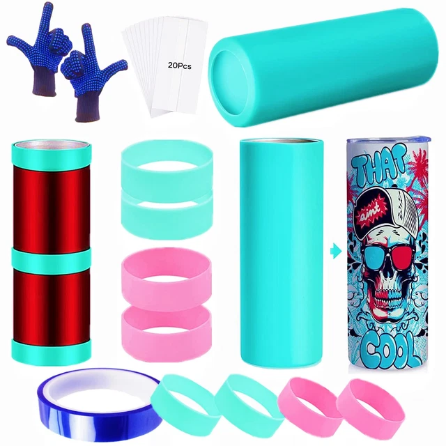 Sublimation Wrap Sublimation Tumbler wrap for 20 OZ Skinny Blanks Cups, Silicone