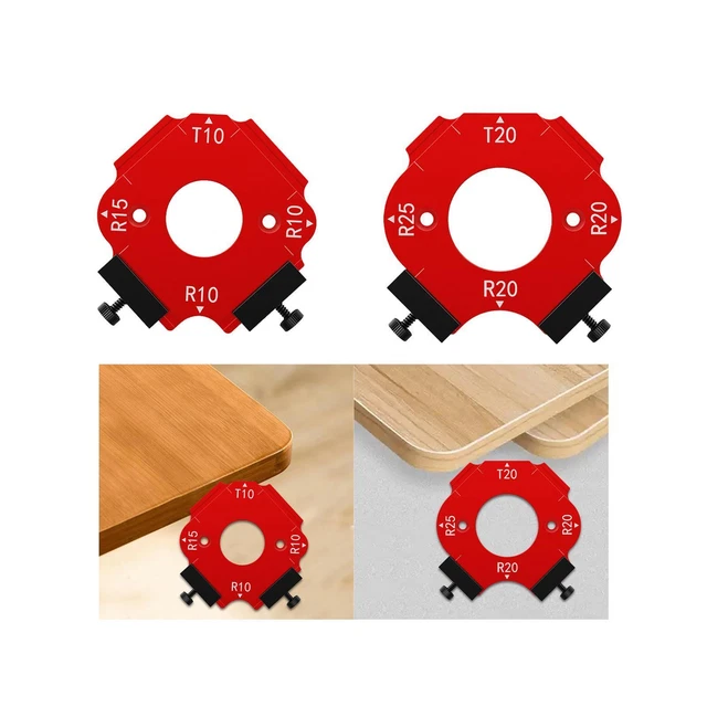 2Pcs Corner Radius Quick‑Jig Template Semicircle Positioning Trimming Tool For Woodworking