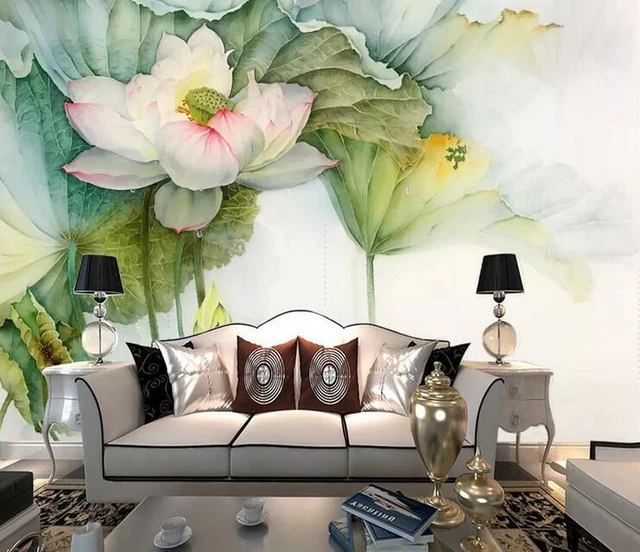 Papier Peint 3D Autocollant - Feuille De Nénuphar Colorée, Déco Murale Originale