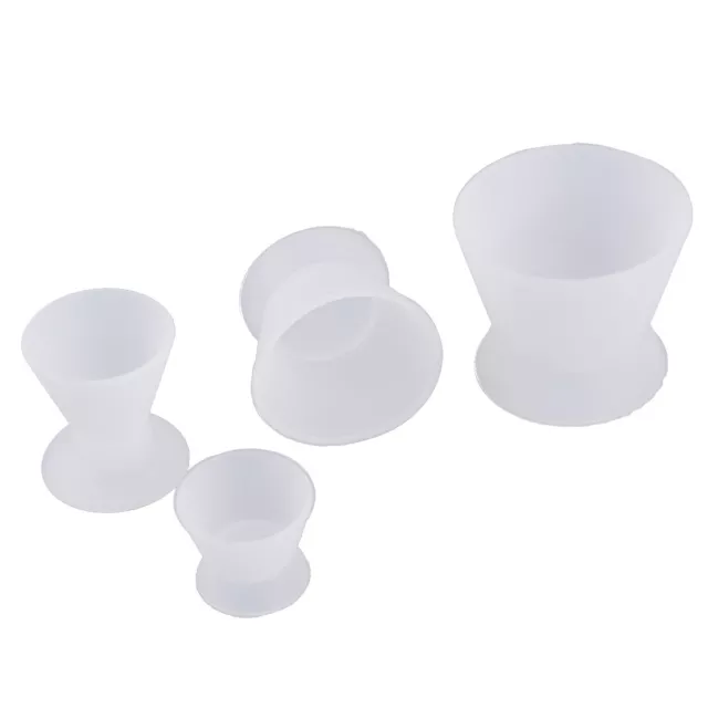 4pcs/Set Dental Lab Dappen Dish Mixing Bowl Cup Non-Stick Flexible Silicone An