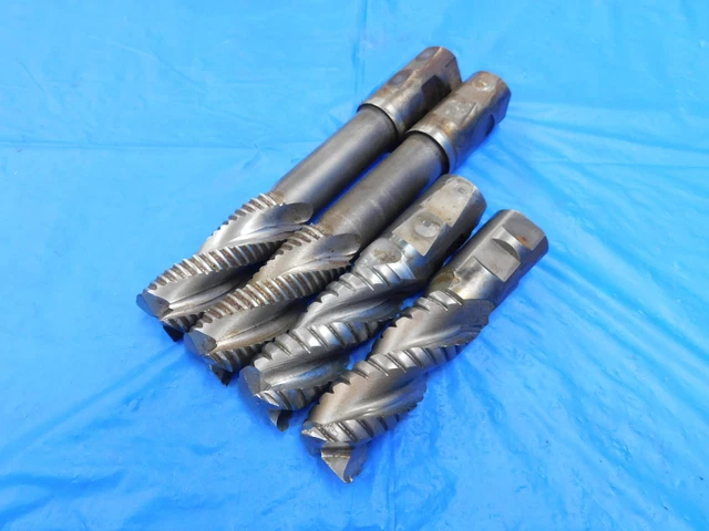 4pc LOT 1 1/8" O.D. LOC OAL ROUGHING HSS END MILL 1 1/4" SHANK 3 FLUTE 1.125