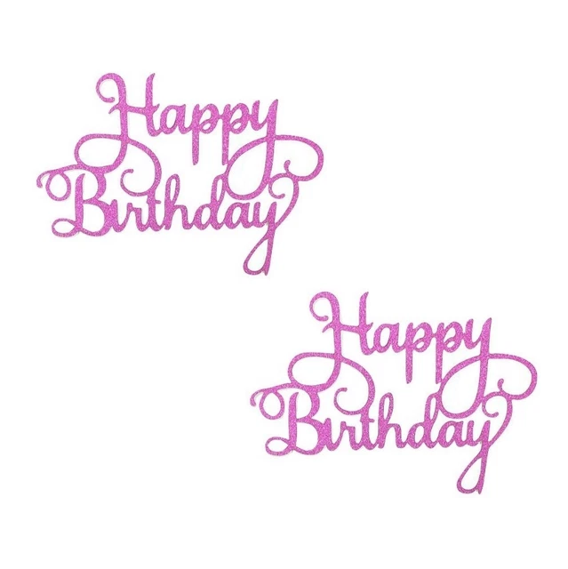 2 PACK HAPPY Birthday Cake Topper Birthday Party Event Glitter