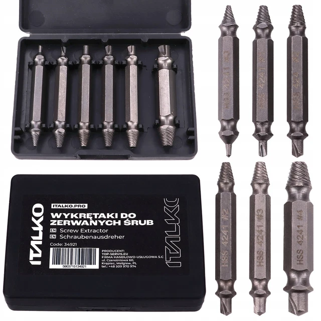 Jeu De 5 Extracteurs De Vis HSS - Hexagone 1/4" - DIN 3126 - 50-21 Mm - NEUF