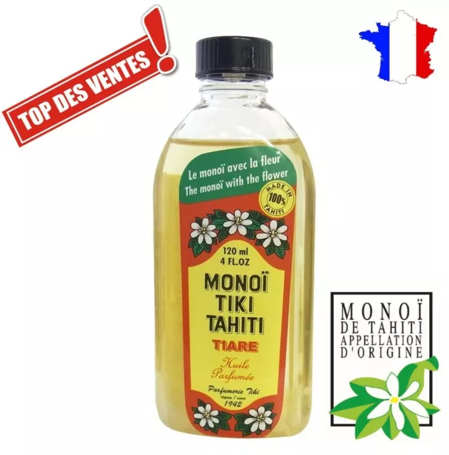 Huile de Monoi de Tahiti Authentique Parfumee Soin Hydratant Corps Cheveux 120ml