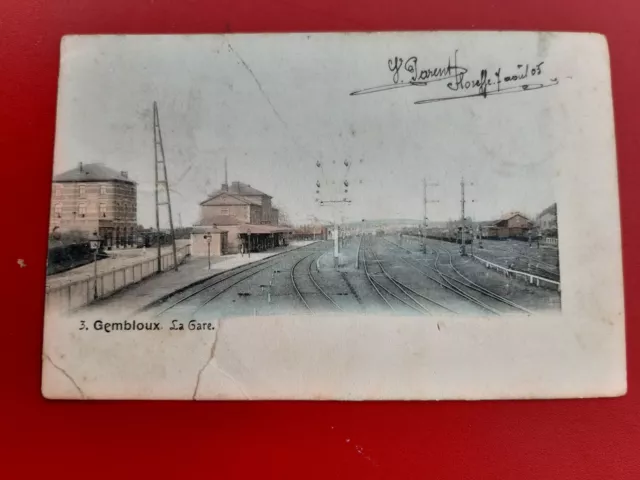 cpa belgique .....GEMBLOUX ..." La gare "  en 1905