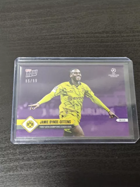 Jamie Bynoe-Gittens Purple /99 2023 Topps Now UCL UEFA Bundesliga Dortmund SP