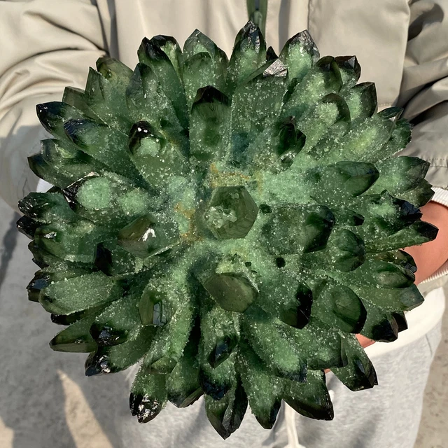 10.9LB New Find Green Phantom Quartz Crystal Cluster Mineral Specimen Healing 12
