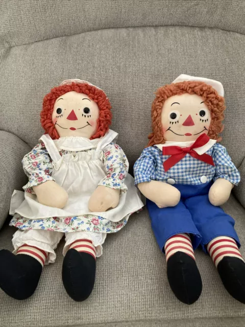 Vtg Johnny Gruelle Own Raggedy Ann And Andy 1947 Heart I Love You Rare 18”