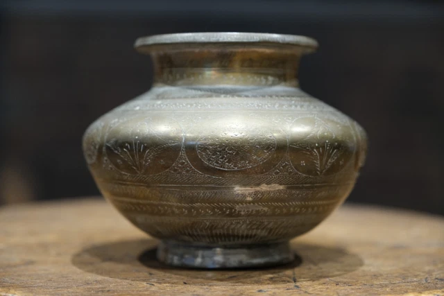 Antique 19c Indian brass lota water pot