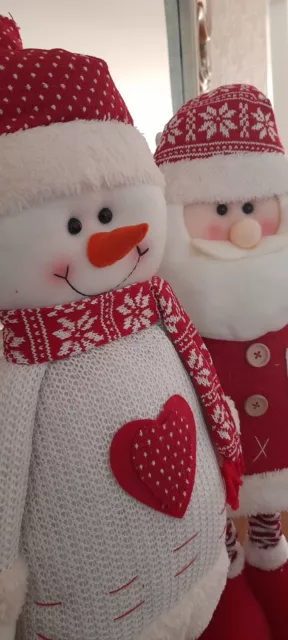 Christmas Santa Claus & Snowman BUNDLE  standing Retractable 72cm