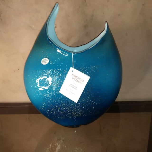Grand vase en verre d'art Murano Signé Formentello