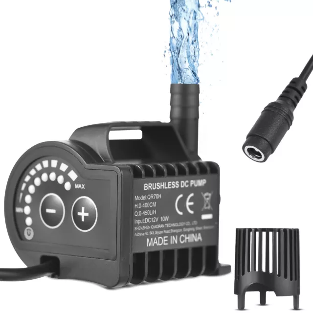 Submersible   Pump 8 Levels Adjustable 0-450L/H Small Fountain Pump V5A4