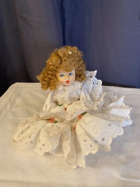 Capodimonte Porcelain Doll By Corto Comazzetto English Embroidery Dress