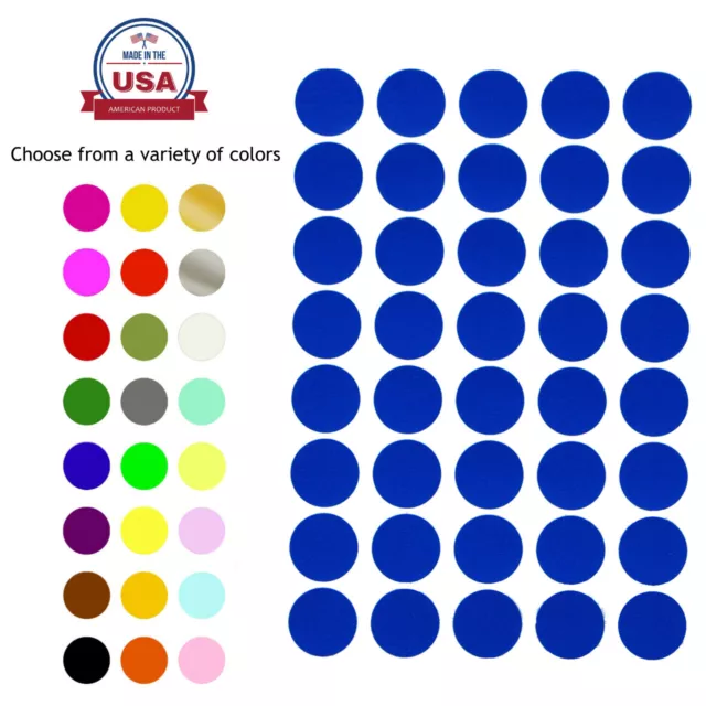 Colored Round Small Dot ~3/4 Inch Stickers Office Labels 19mm Circular Stickers