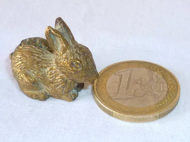 Ancien Lapin Miniature En Bronze 2