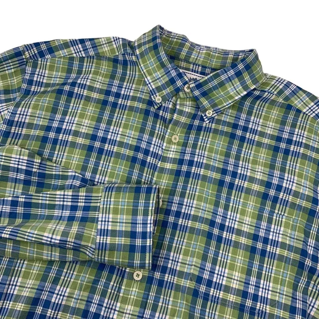 Southern Tide Button Down Long Sleeve Shirt Classic Fit Plaid Mens Size Large