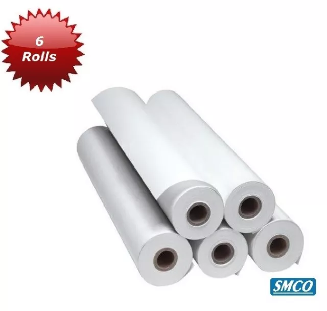 6 FAX ROLLS 210mm x 50mm x 12.7mm THERMAL PAPER 30 meters LONG BPA Free BY SMCO