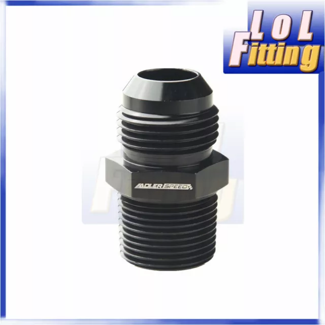 AN12 AN-12 To 3/4'' NPT Straight Fuel Hose Adapter Pipe Thread Fitting Black