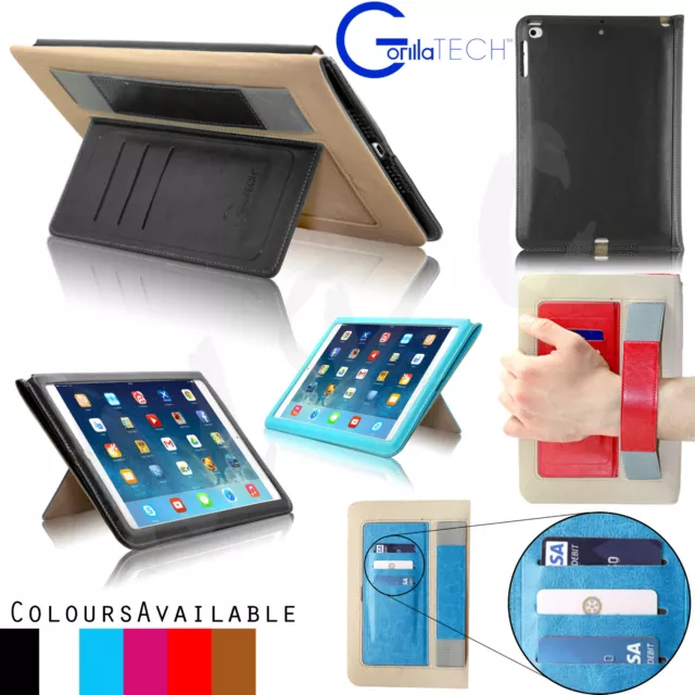 Slim Leather Smart Wallet Stand Strap Case Cover For iPad Air (iPad 5) &  Air 2