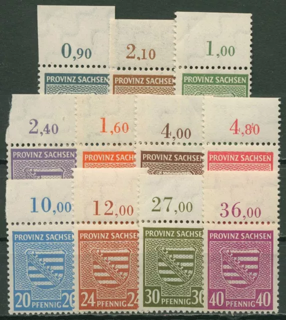 SBZ Provinz Sachsen 1945 Wappen WZ X Oberrand 73/84 X OR (ohne 80X) postfrisch