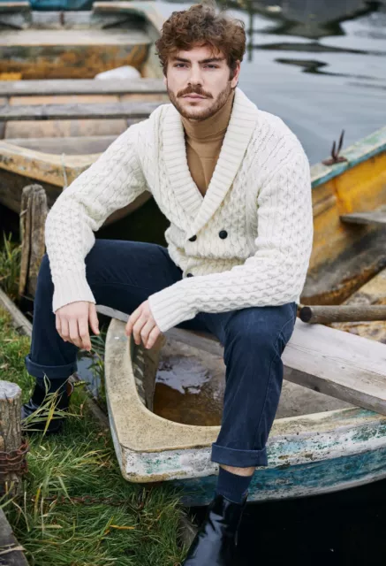 SAOL ARAN IRISH Fisherman Sweater Men's 100% Merino Wool Cable Knit  Pullover $84.00 - PicClick