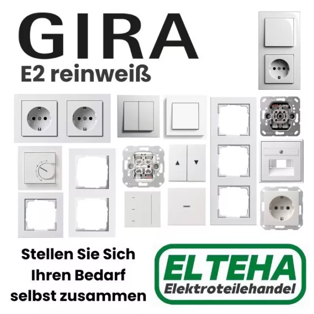 GIRA E2 Standard55 reinweiß Schalter Steckdose Rahmen Wippe Dimmer Lichtschalter