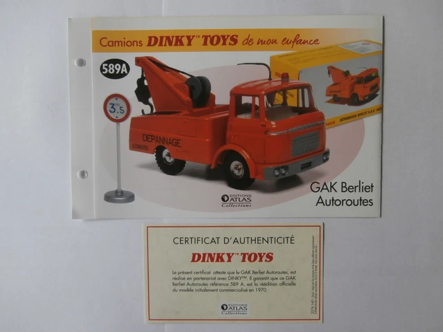 DINKY TOYS FRANCE, BERLIET GAK DÉPANNAGE, RÉFÉRENCE 589