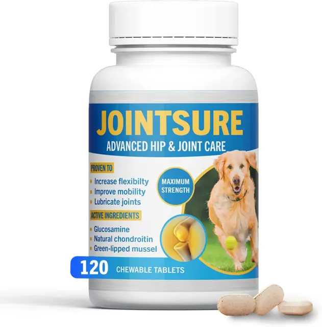 Joint Support Supplements for Dogs – 120 Tabs, Aids Stiff Joints, Supports Joint