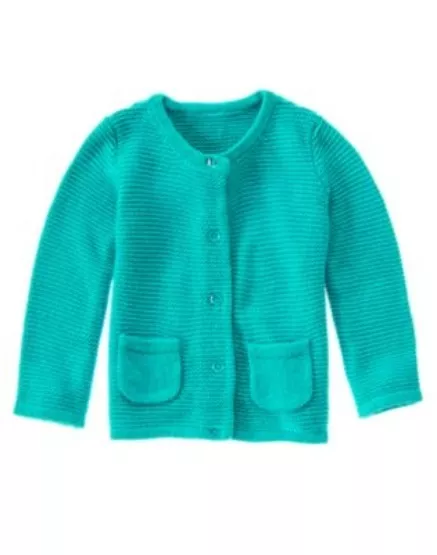 Gymboree Happy Bluebird Turquoise Basic Cardigan Sweater 6 12 18 24 Nwt