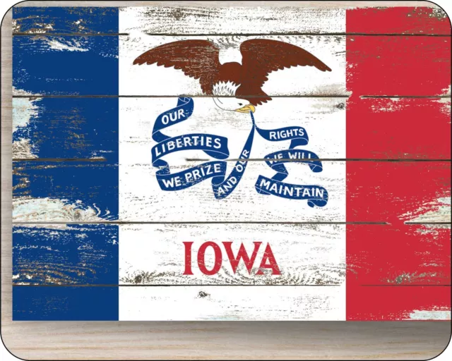 State Of Iowa Flag Old Distressed art Mousepad Computer Mouse Pad  7 x 9